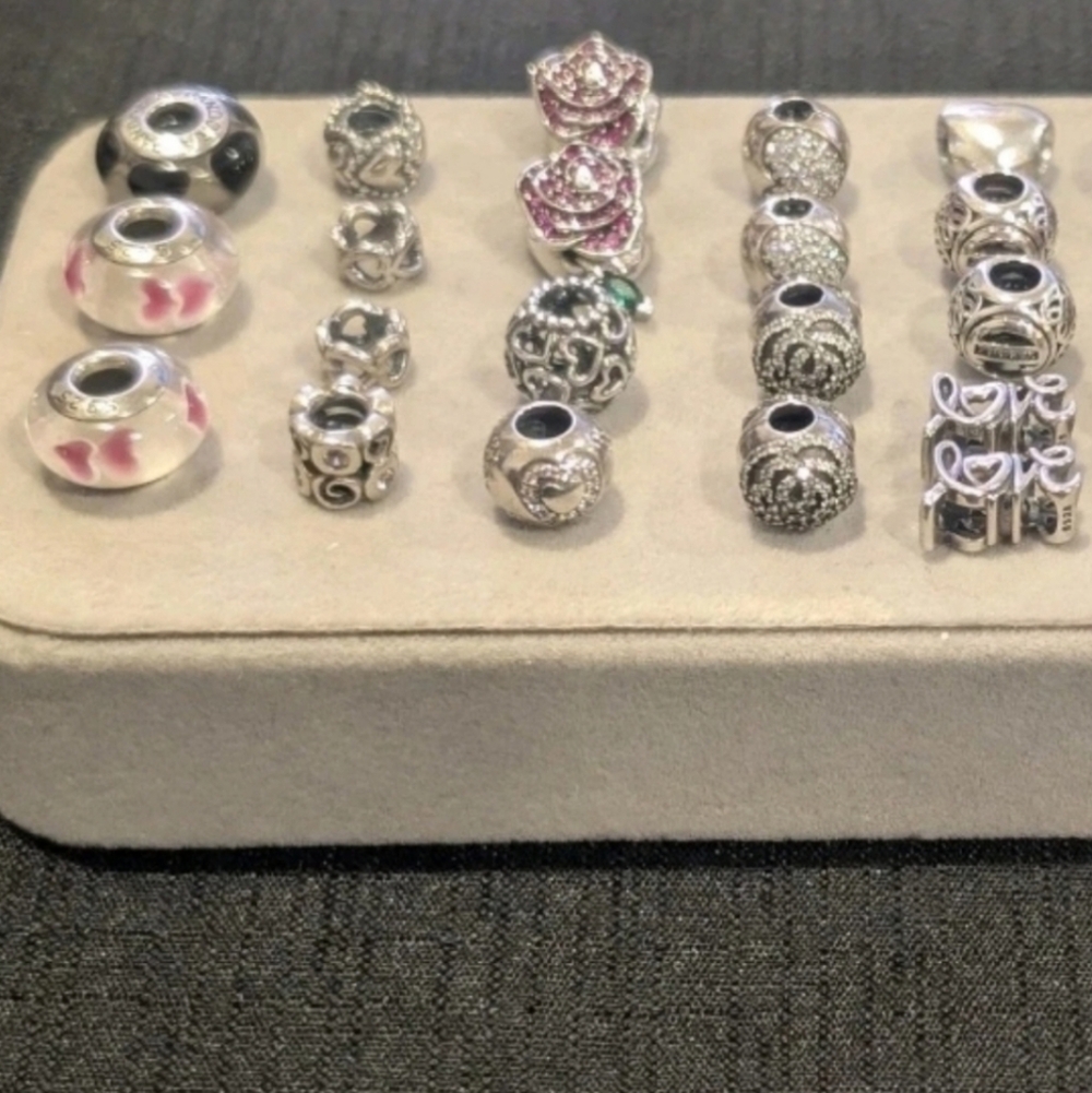 Pandora Bracelet & Mixed Charm Bundle -43pc Lot - Picture 6 of 11